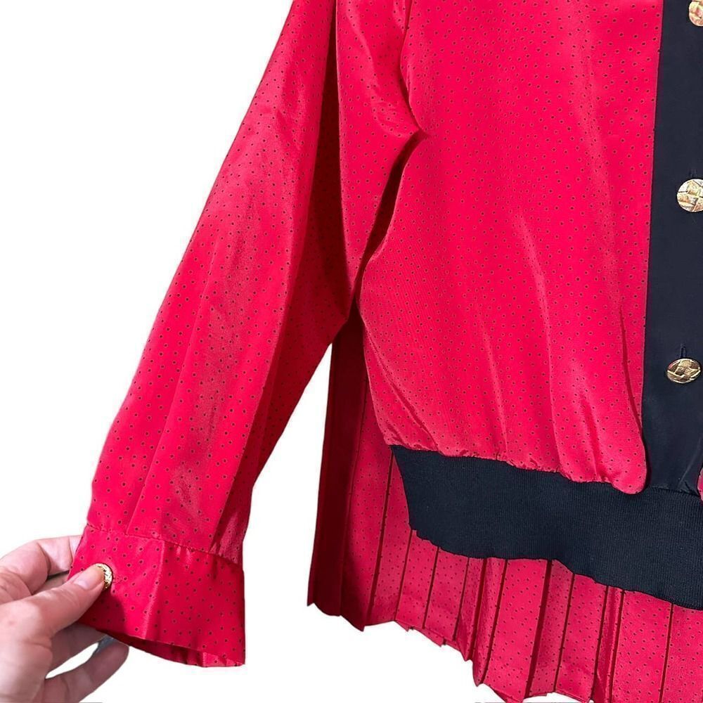 Vintage Andrea Gayle Two Piece Red & Black Dotted Skirt Set - Picture 3 of 16